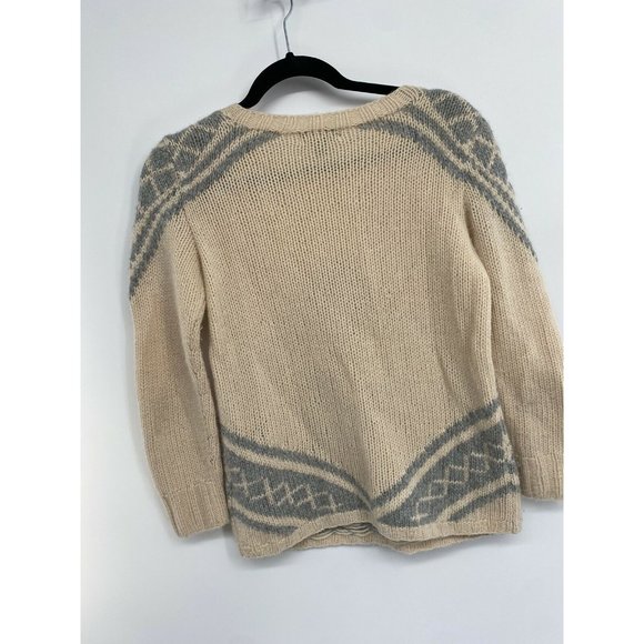 J. Crew Hand Knit Tile Sweater With Cashmere XX Soft Cozy Gray Beige Wool - Picture 3 of 4